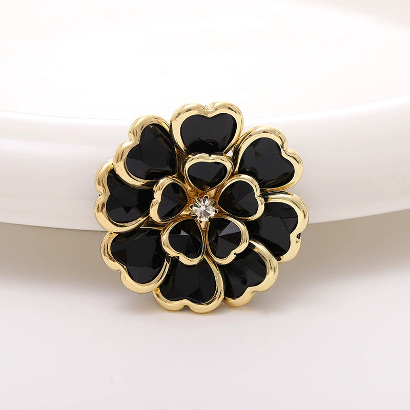 Luxury Crystal Floral Button Covers for Women Blouses