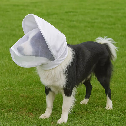 🐶 Breathable Adjustable Dog Muzzle Head Cover -  Anti Biting, Anti Scavenging &  Mosquito Proof for Small Medium Dogs | ☀️ Summer Outdoor