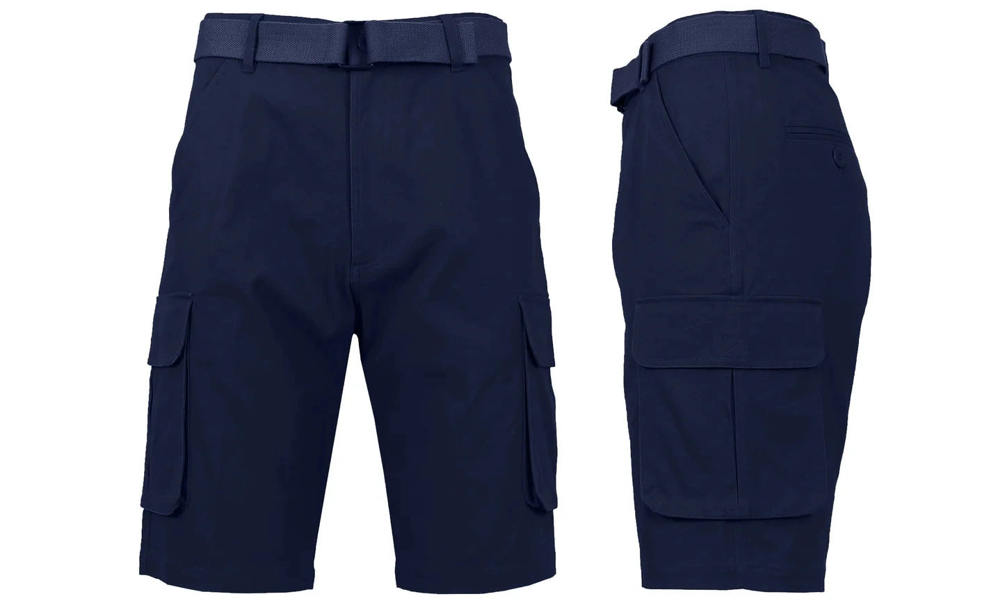 Mens 3-Pack Super Stretch Cargo Shorts with Zipper Pockets