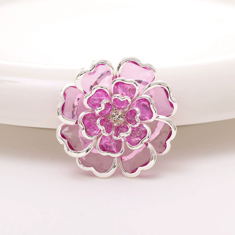 Luxury Crystal Floral Button Covers for Women Blouses