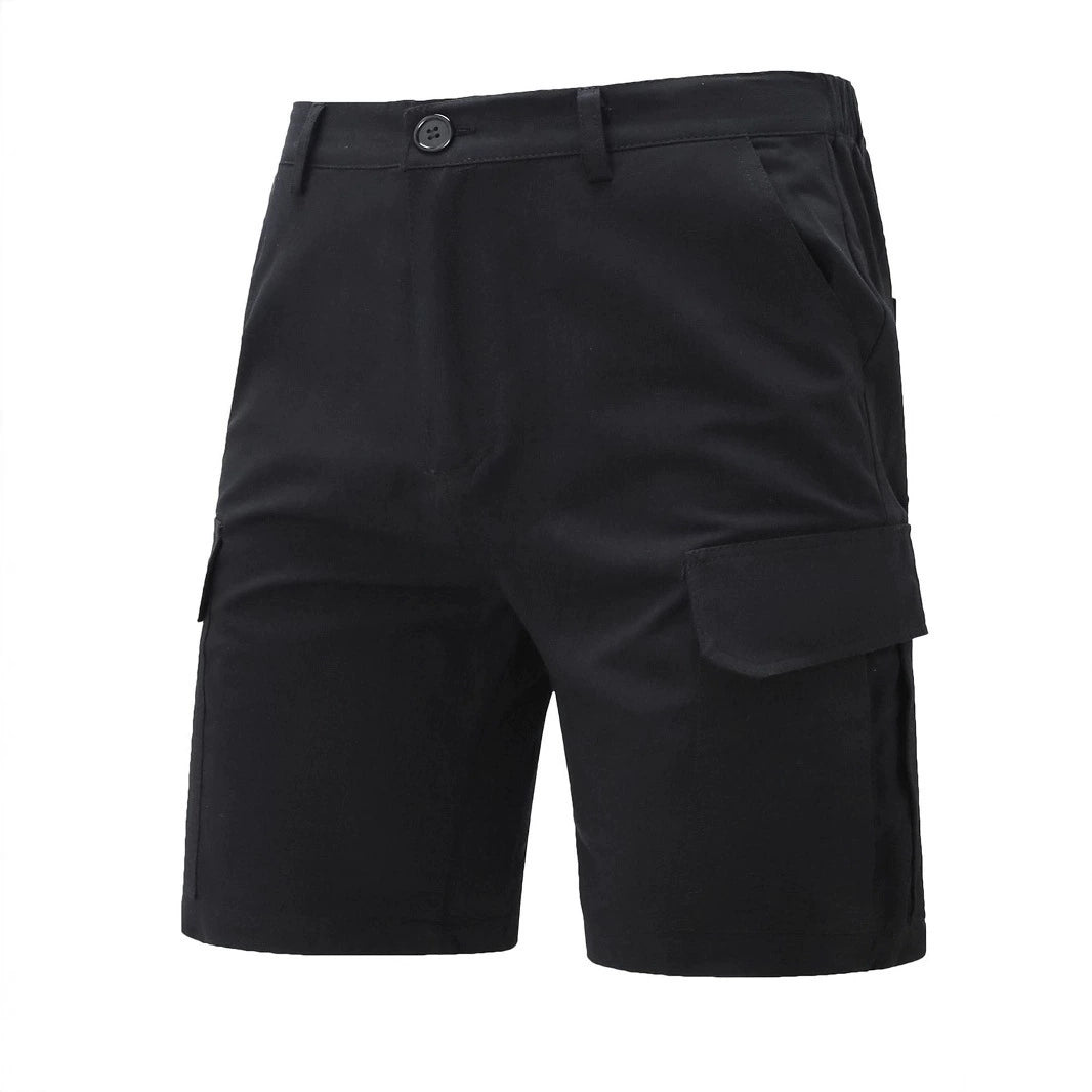 Mens 3-Pack Super Stretch Cargo Shorts with Zipper Pockets