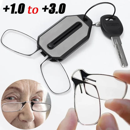Nose Clip Reading Glasses Men Women Portable Hyperopia Glasses