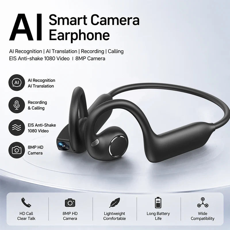 Smart AI Camera Bluetooth Headphones