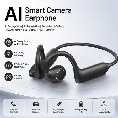 Smart AI Camera Bluetooth Headphones