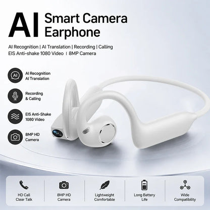 Smart AI Camera Bluetooth Headphones