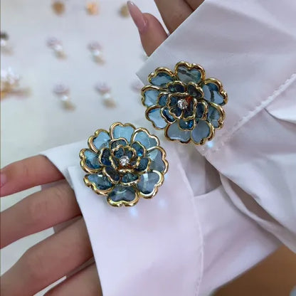 Luxury Crystal Floral Button Covers for Women Blouses