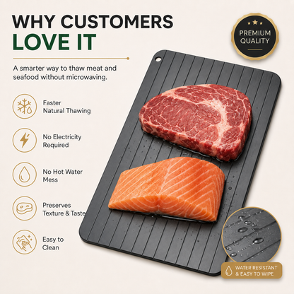 Premium Aluminum Defrosting Plate for Frozen Food, Non-Stick Surface