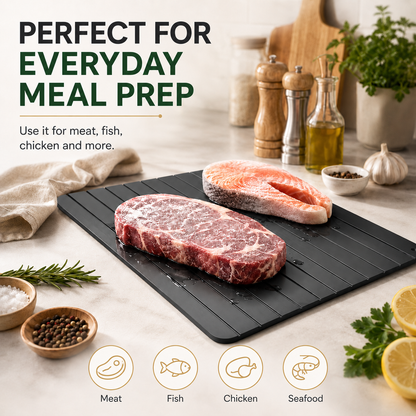 Premium Aluminum Defrosting Plate for Frozen Food, Non-Stick Surface