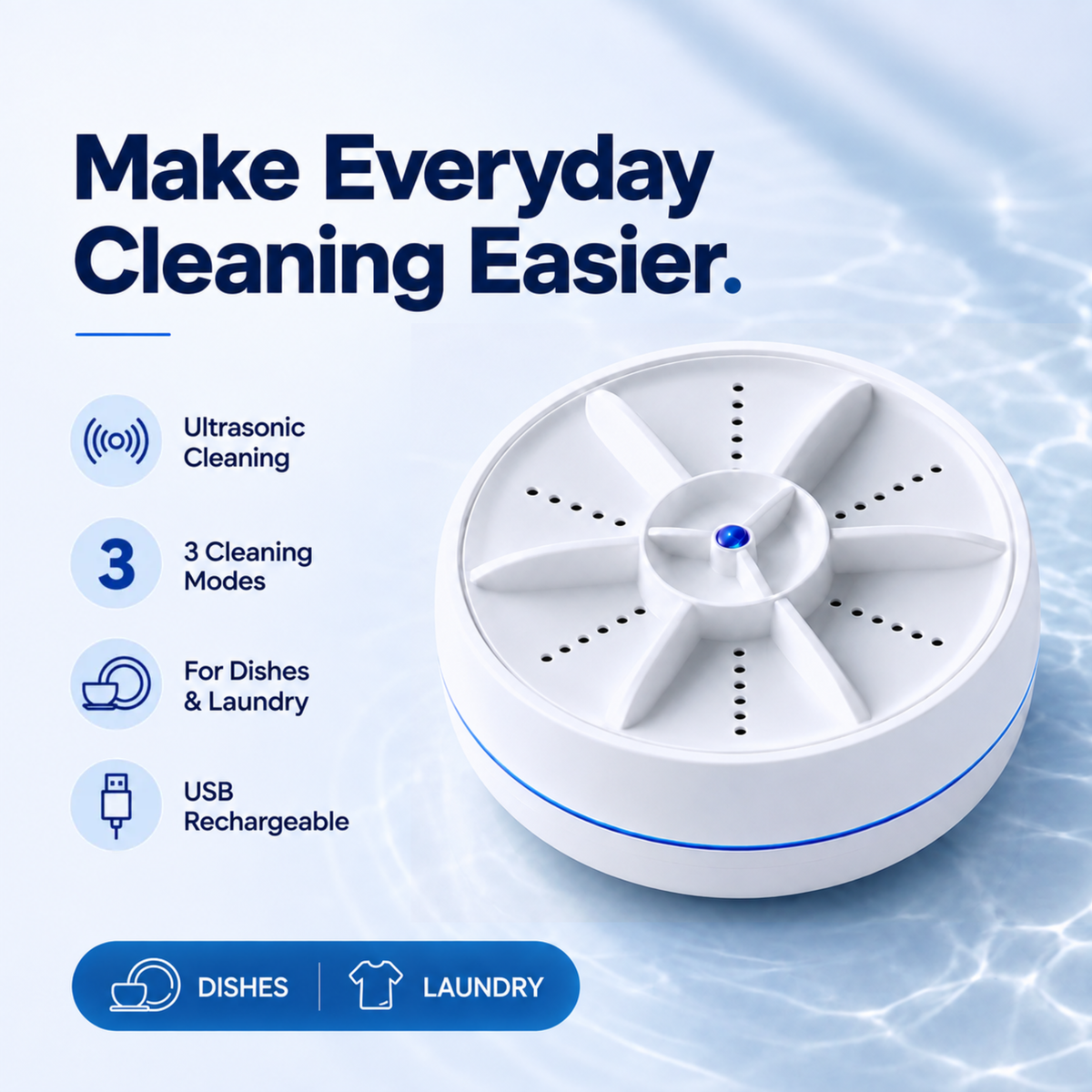 💦Portable Ultrasonic Washer for Dishes & Laundry