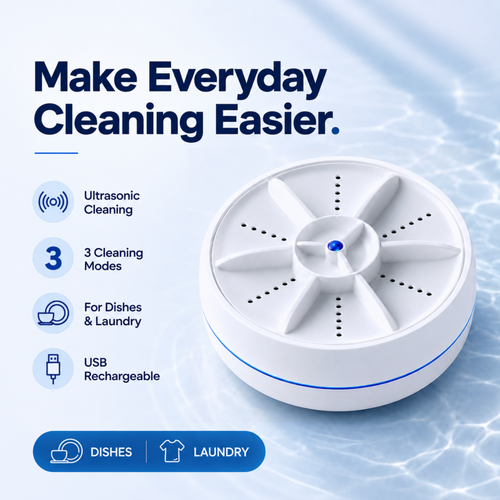 💦Portable Ultrasonic Washer for Dishes & Laundry