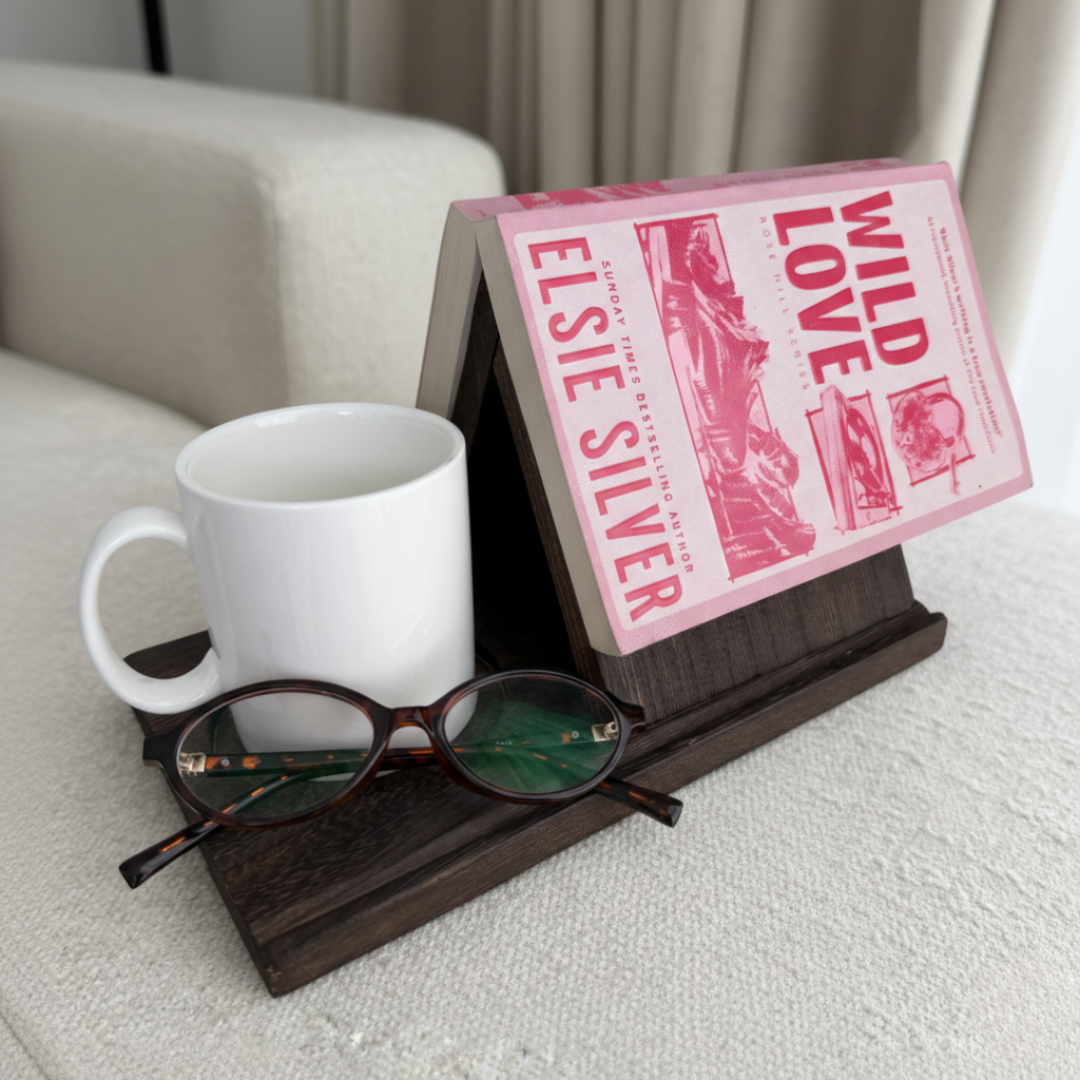 Wooden Triangle Bookmark —— Small Bookshelf with Drink Holder