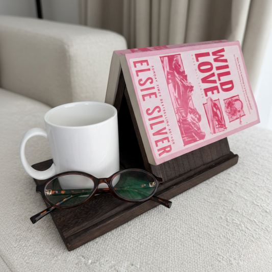 Wooden Triangle Bookmark —— Small Bookshelf with Drink Holder