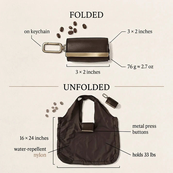 Foldable Keychain Storage Tote Bag for Women