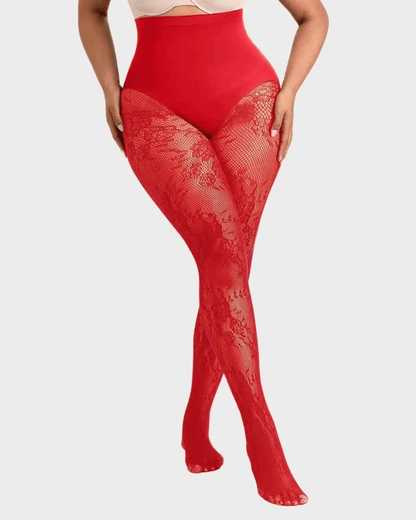 🔥 High-Waisted Floral Lace Shaping Tights