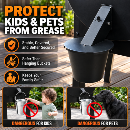 Kitchenware Square Steel Grease Drip Bucket with Lid