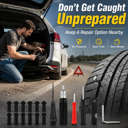 🔥 Mushroom Tire Repair Kit – Compact Roadside Puncture Tool Set