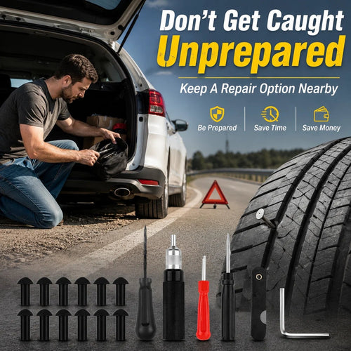 🔥 Mushroom Tire Repair Kit – Compact Roadside Puncture Tool Set