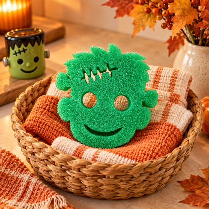 🎃 Halloween Spooky Scrub Sponge Set – Cute Kitchen Cleaning Sponges 👻