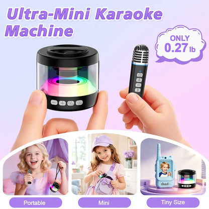 K22 Mini Bluetooth Karaoke Machine with Magnetic Phone Stand for Kids & Adults