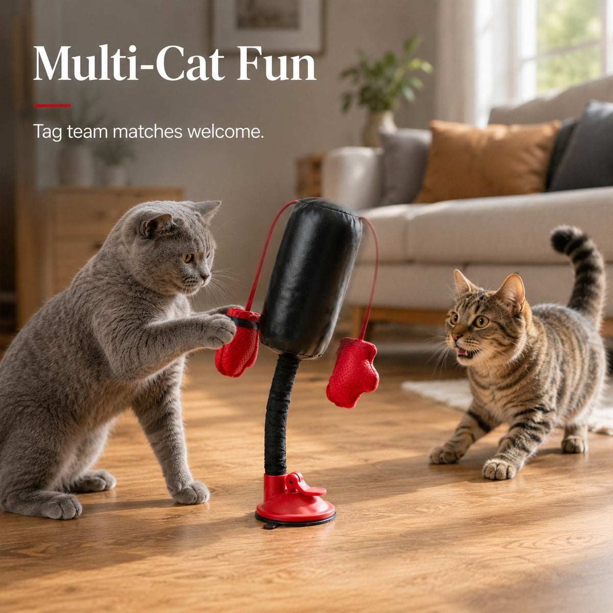 🥊 Interactive Cat Boxing Toy – Catnip Punching Bag with Strong Suction Base🐱