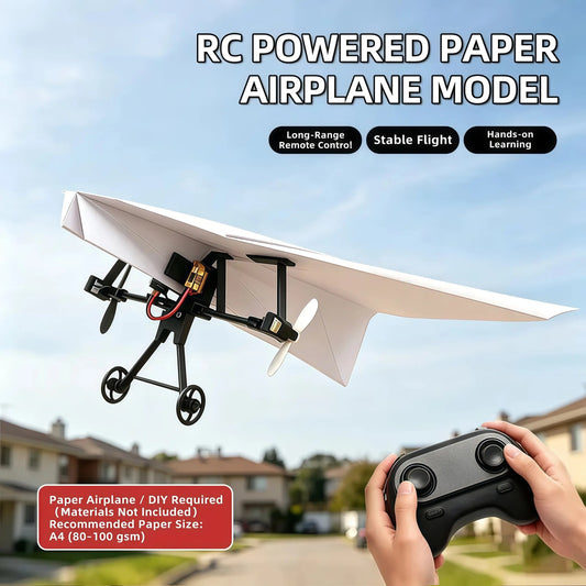 ✈️ Build & Fly RC Paper Airplane Kit | Electric Remote Control Plane with Gyro Stability, Dual Motors & Family Outdoor Fun
