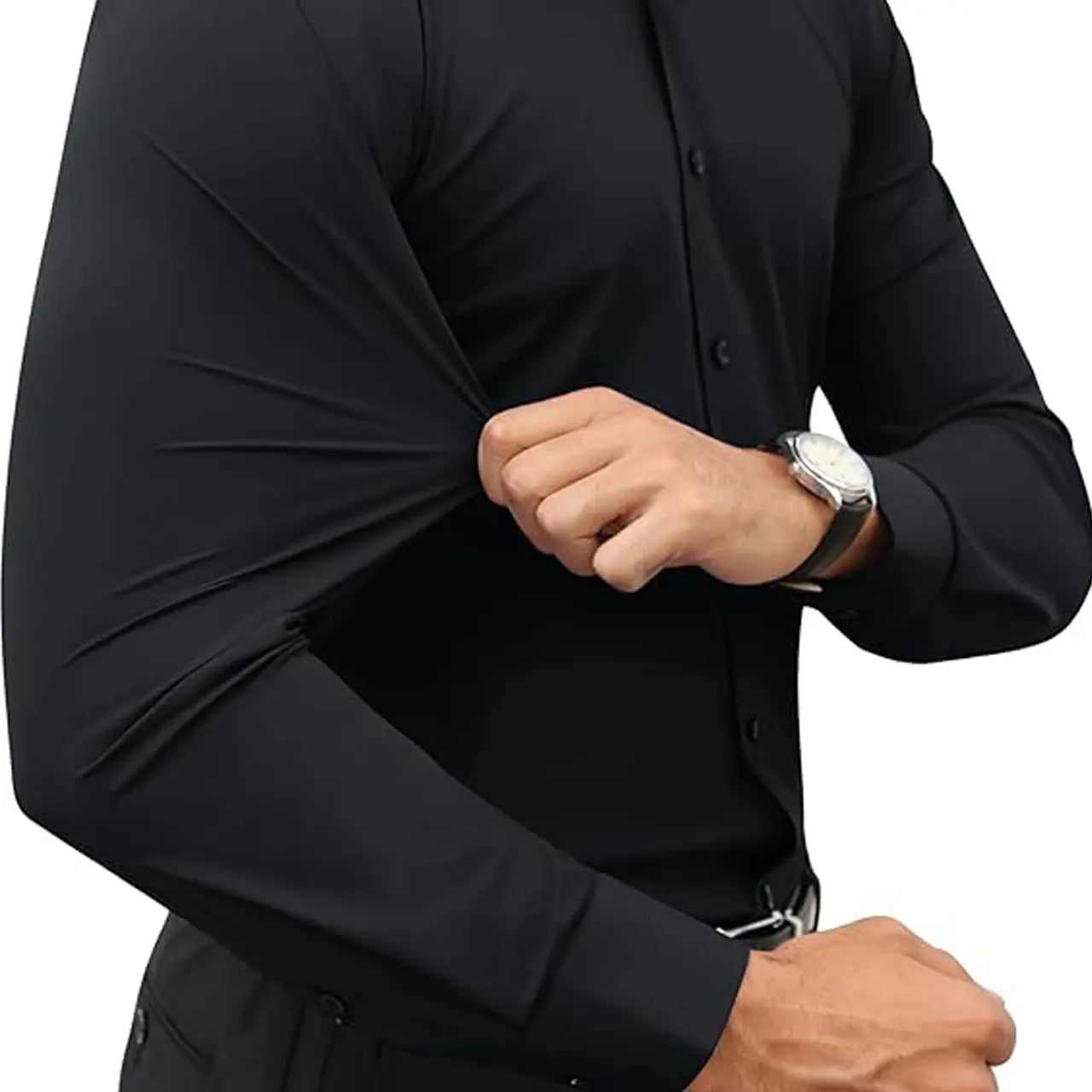 Men's Stretchy Dress Shirt - Quick-Drying & Anti-Wrinkle