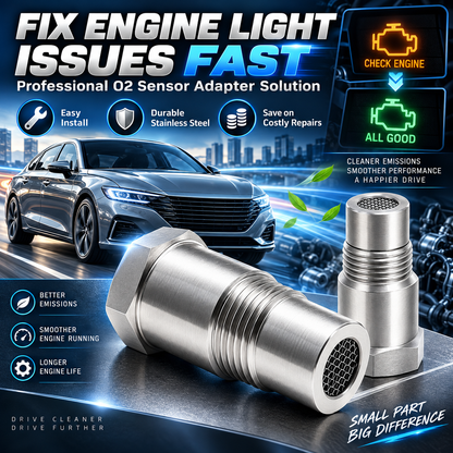 Oxygen Sensor Filter Adapter-Universal M18xl.5 Thread Fit Works on Cars, Trucks & SUVs