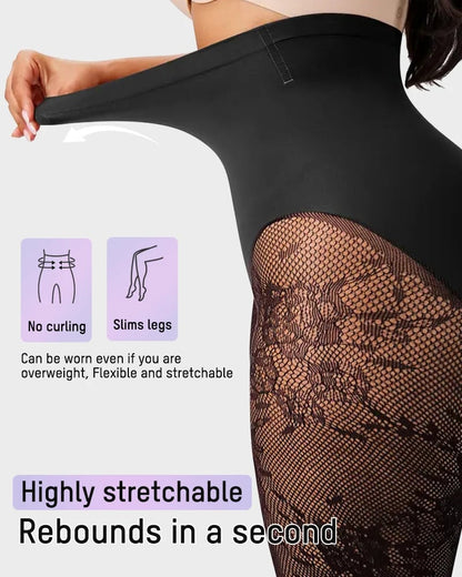 🔥 High-Waisted Floral Lace Shaping Tights