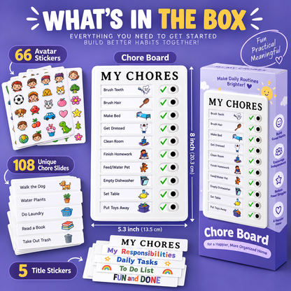 Daily Routine Chart for Kids - Back to School Chores & Visual Schedule