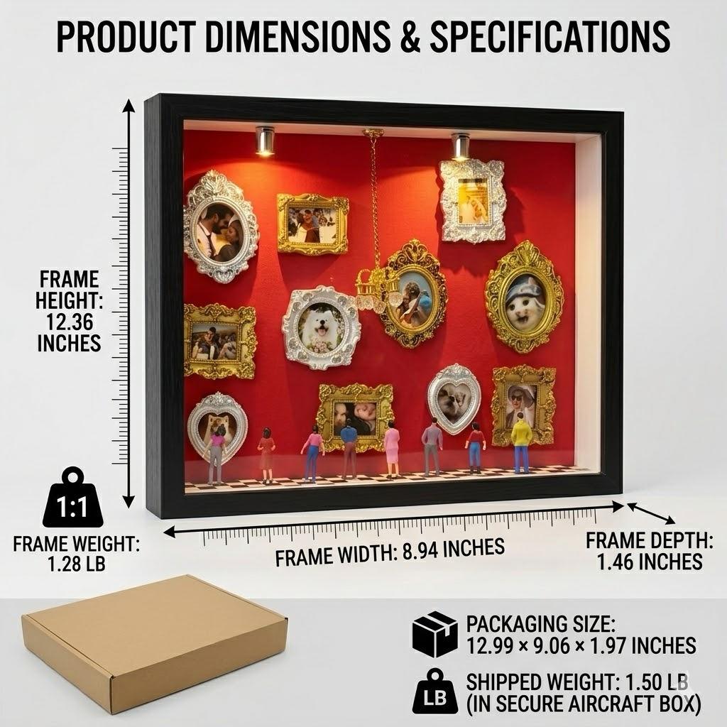 🖼️ Personalized DIY Mini Museum Shadow Box | 3D Photo Display Frame |  💝 Heartfelt Gift for Family & Friends