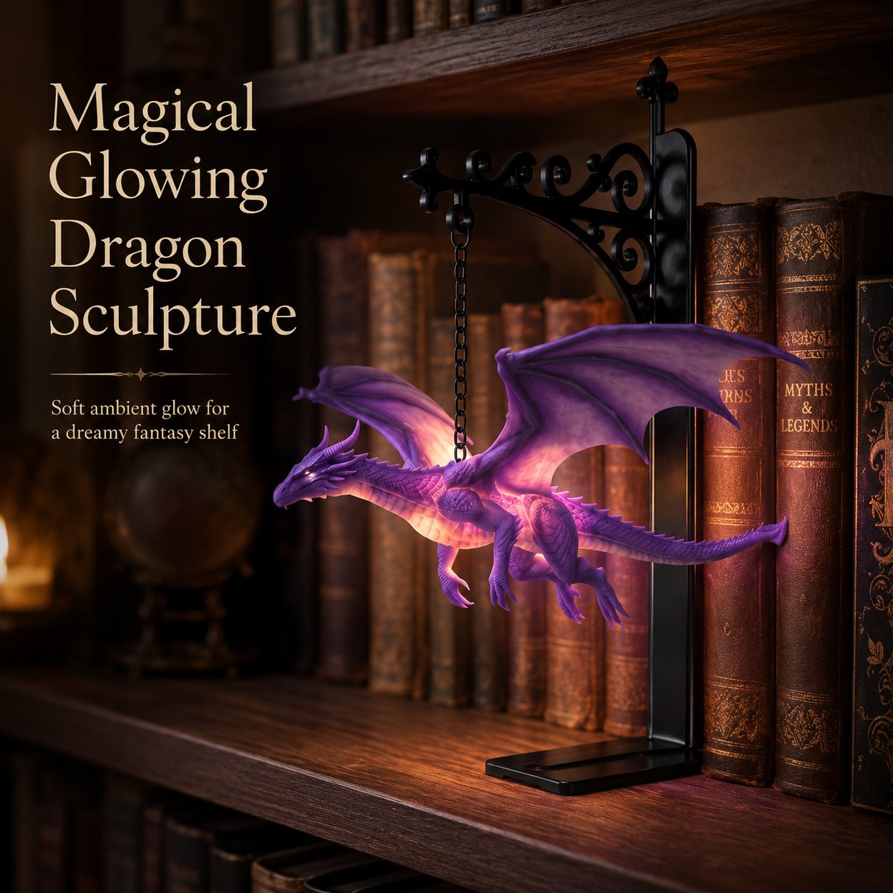 🐉Magical Floating Dragon Bookshelf Lamp