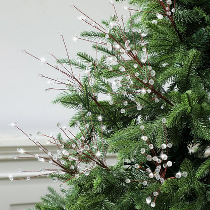 🎄8 Pcs Crystal Christmas Tree Picks, 11.8 Inch with Bead Drop