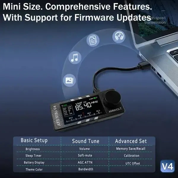 🔥Last Day 69% OFF📻Upgraded ATS Mini V4 Si4732 All Band DSP Radio Receiver