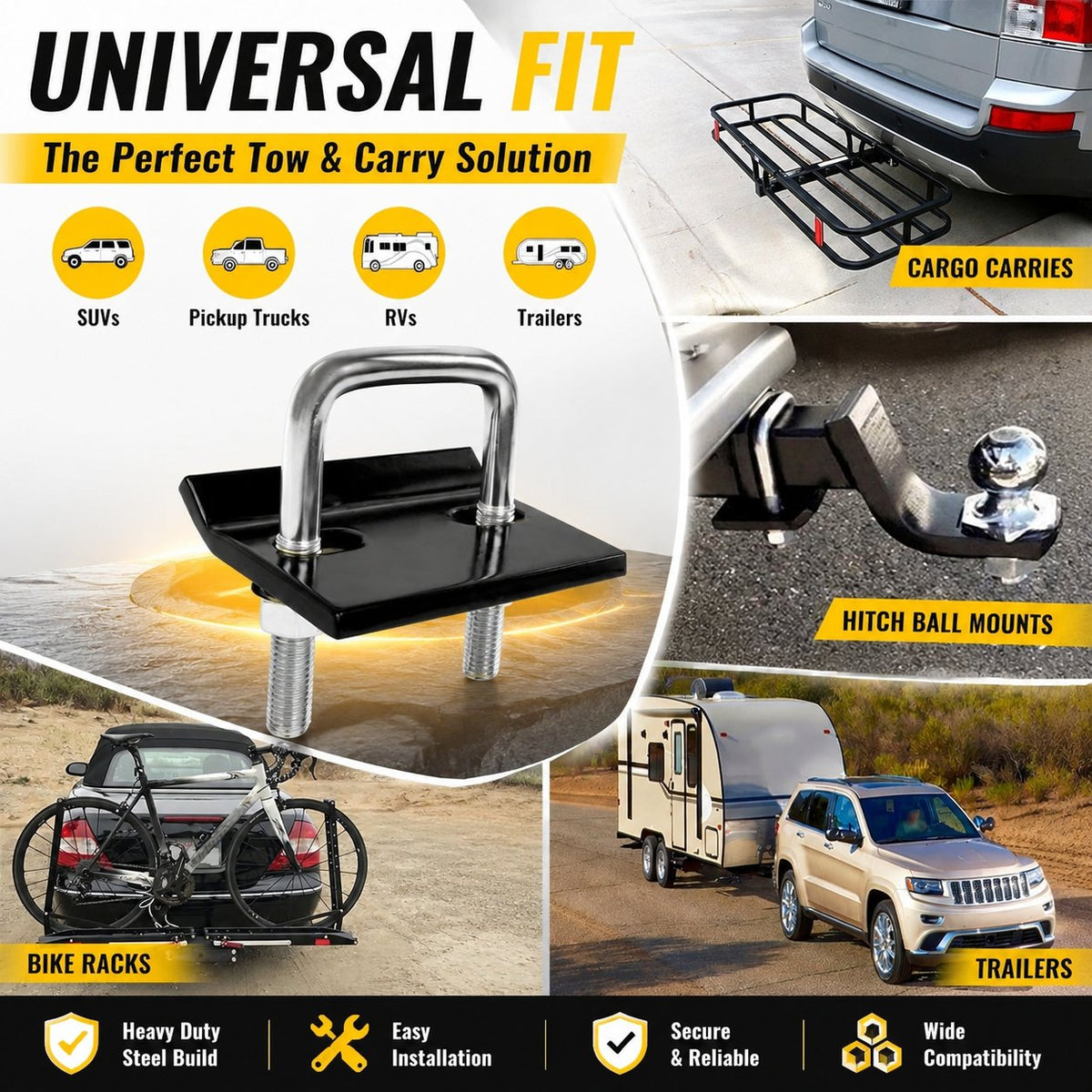 Trailer Hitch Stabilizer Clamp – Stop Rattle, Sway & Receiver Play