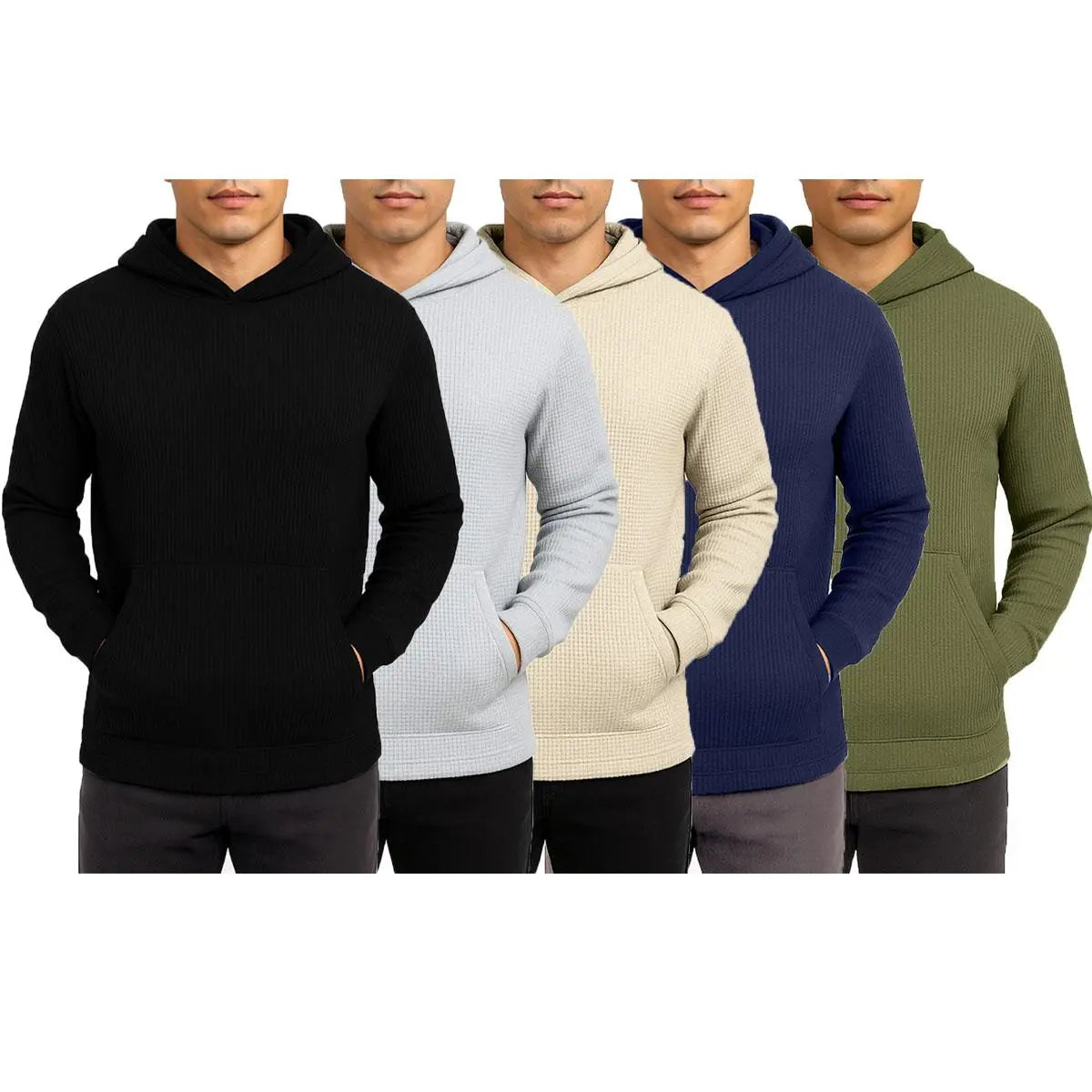 Men's Multi Pack Waffle Knit Pullover Hoodie