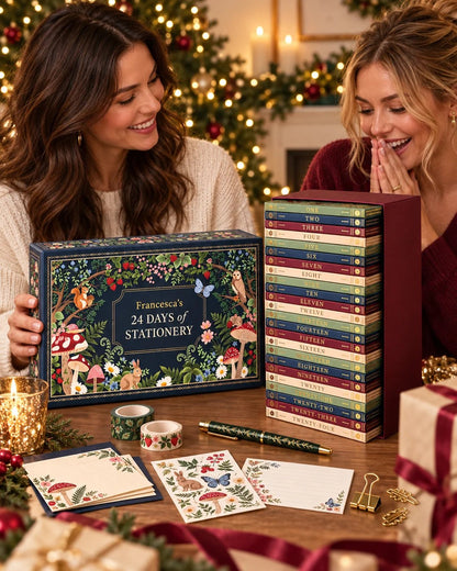 🎄 2026 Botanical 24 Days Stationery Advent Calendar Book Box with Daily Surprises ✍️