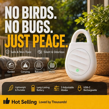 🔥Limited time offer Buy 3 get 2 free!🐦No more trouble from birds, beasts and locusts!Portable Ultrasonic Bird Repellent Keychain