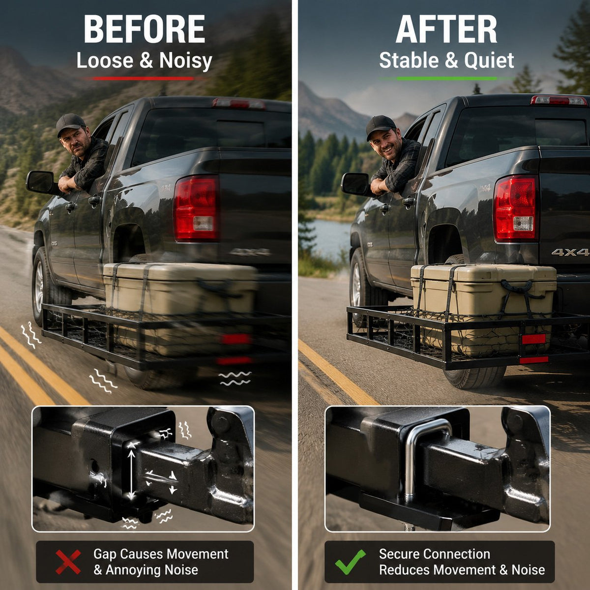 Trailer Hitch Stabilizer Clamp – Stop Rattle, Sway & Receiver Play
