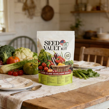 🌱35 Variety Heirloom Seed Vault Kit | 16,000+ Non-GMO Vegetable Seeds