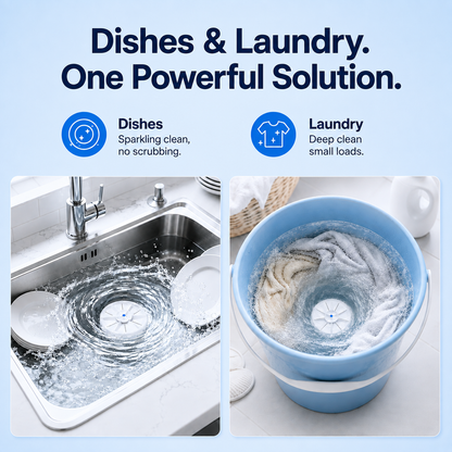 💦Portable Ultrasonic Washer for Dishes & Laundry