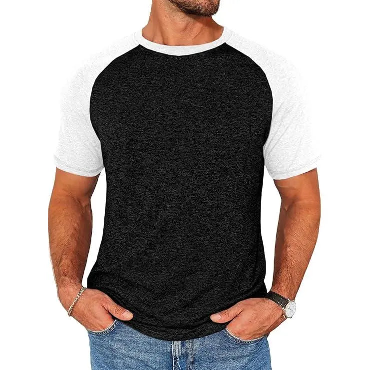 Men's Color Block Raglan T-Shirt Casual Slim Fit