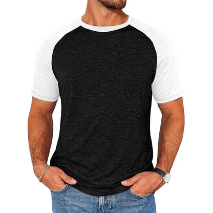 Men's Color Block Raglan T-Shirt Casual Slim Fit