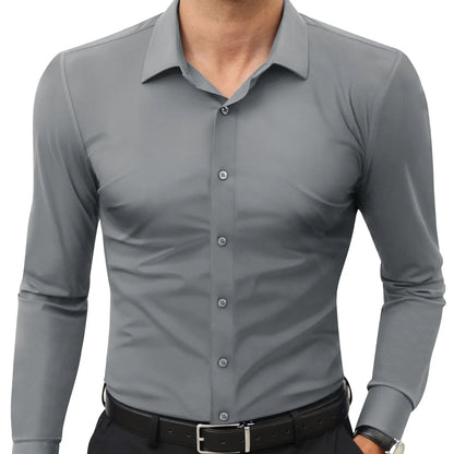 Men's Stretchy Dress Shirt - Quick-Drying & Anti-Wrinkle