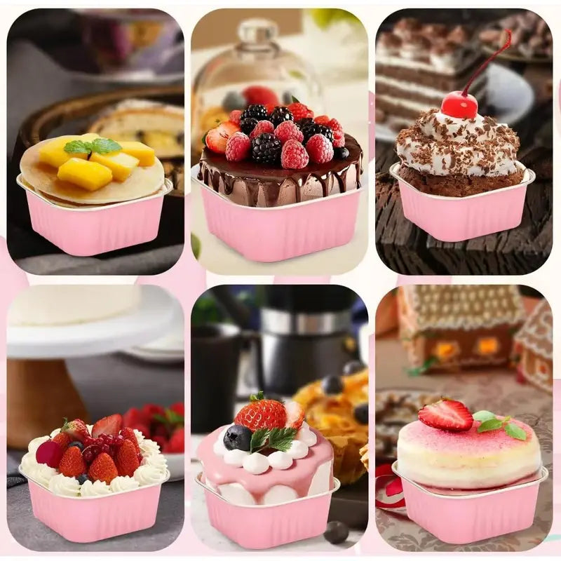 30-Pack Pink 5oz Mini Aluminum Cake Pans