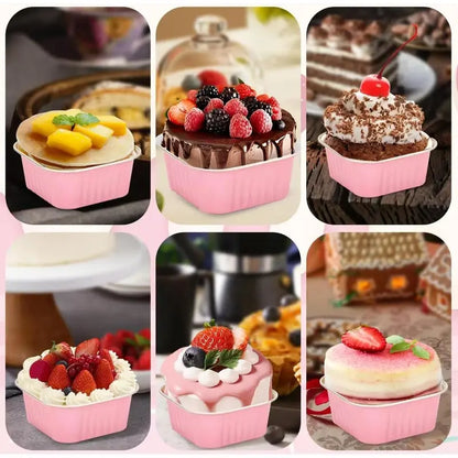 30-Pack Pink 5oz Mini Aluminum Cake Pans
