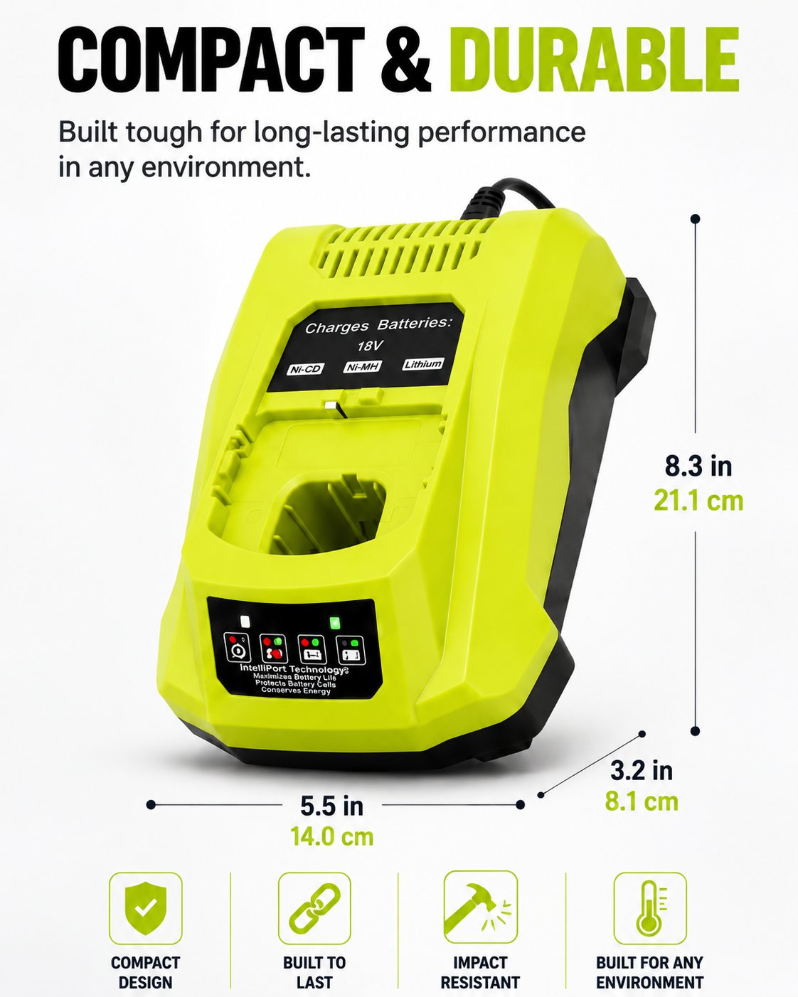 P117 Rapid Charger Compatible with Ryobi 18V -12V Lithium & NiCad NiMh Battery(free shipping)