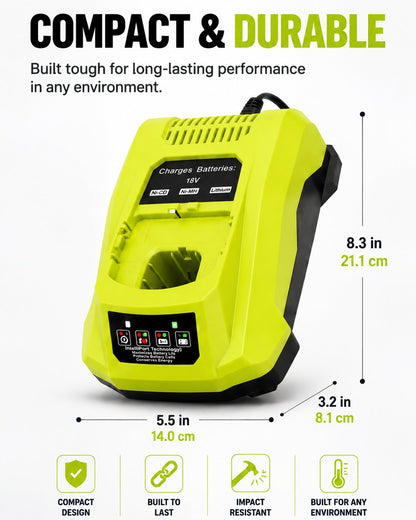 P117 Rapid Charger Compatible with Ryobi 18V -12V Lithium & NiCad NiMh Battery(free shipping)