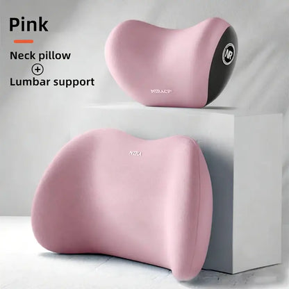 Car Driving Car Pillow Set Neck and Waist Black Foam Neck Pillow Memory Lumbar