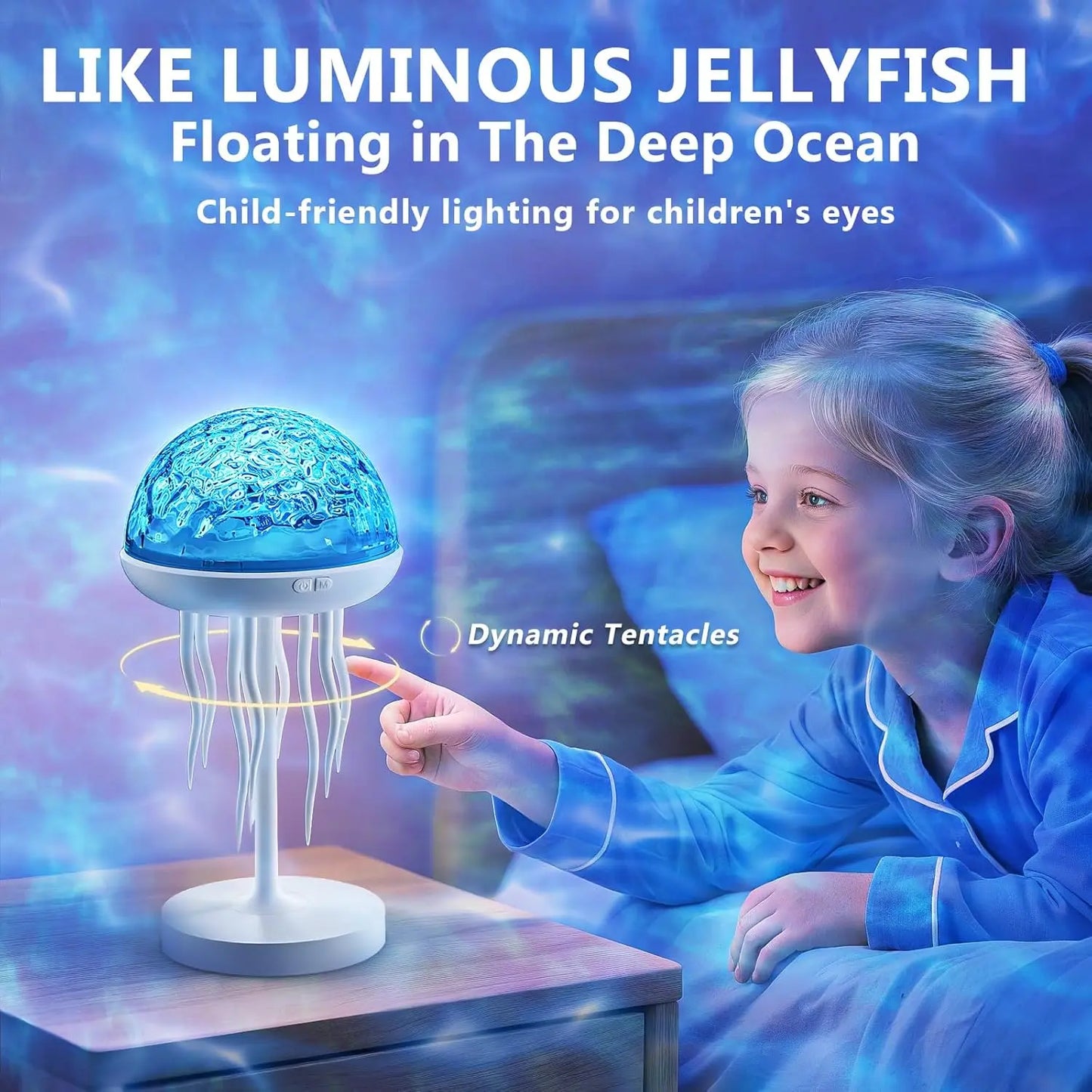 💡Jellyfish Lamps Projector RGB Night Lights - 7 Color Portable Bright Table Desk Lamp