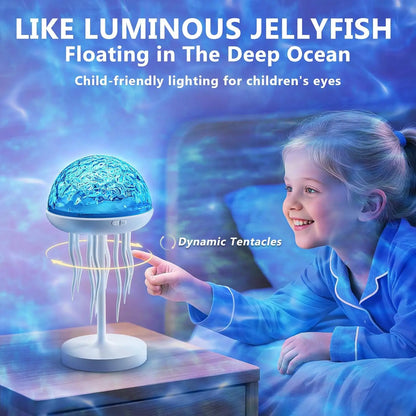 💡Jellyfish Lamps Projector RGB Night Lights - 7 Color Portable Bright Table Desk Lamp